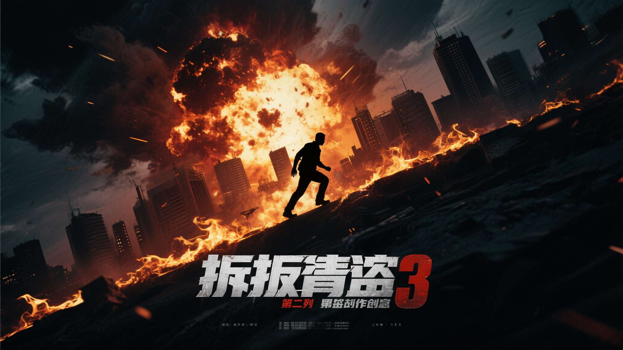 此次拆弹专家3首曝概念海报，画面风格沉稳而极具张力。深色调的背景中，爆炸与城市轮